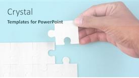  Presentation with solutions business - Presentation theme featuring connecting-jigsaw-puzzle-business-solutions background and a cool aqua colored foreground