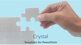  Presentation with solutions business - Theme consisting of connecting-jigsaw-puzzle-business-solutions background and a sky blue colored foreground