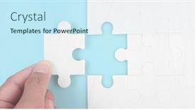  Presentation with solutions business - Theme consisting of connecting-jigsaw-puzzle-business-solutions background and a cool aqua colored foreground