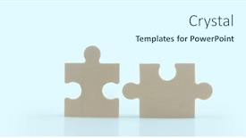 Presentation with solutions business - Presentation consisting of connecting-jigsaw-puzzle-business-solutions background and a cool aqua colored foreground