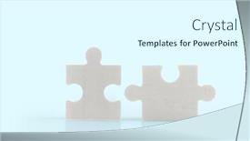  Presentation with solutions business - Theme having connecting-jigsaw-puzzle-business-solutions background and a cool aqua colored foreground