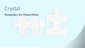  Presentation with solutions business - PPT theme consisting of connecting-jigsaw-puzzle-business-solutions background and a cool aqua colored foreground