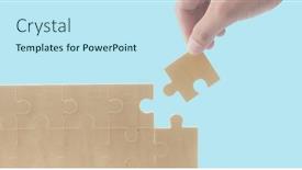  Presentation with solutions business - Presentation theme having connecting-jigsaw-puzzle-business-solutions background and a sky blue colored foreground