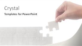  Presentation with solutions business - Slide set enhanced with connecting-jigsaw-puzzle-business-solutions background and a white colored foreground