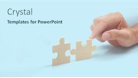  Presentation with solutions business - PPT layouts with connecting-jigsaw-puzzle-business-solutions background and a cool aqua colored foreground