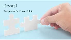  Presentation with solutions business - Slides with connecting-jigsaw-puzzle-business-solutions background and a cool aqua colored foreground