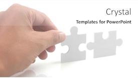  Presentation with solutions business - PPT theme with connecting-jigsaw-puzzle-business-solutions background and a white colored foreground