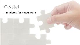 Presentation with solutions business - PPT theme consisting of connecting-jigsaw-puzzle-business-solutions background and a white colored foreground