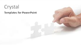 Presentation with solutions business - Presentation design featuring connecting-jigsaw-puzzle-business-solutions background and a white colored foreground