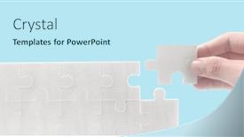  Presentation with solutions business - Presentation featuring connecting-jigsaw-puzzle-business-solutions background and a sky blue colored foreground