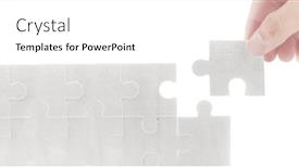  Presentation with solutions business - PPT layouts having connecting-jigsaw-puzzle-business-solutions background and a white colored foreground