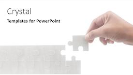 Presentation with solutions business - PPT theme featuring connecting-jigsaw-puzzle-business-solutions background and a white colored foreground