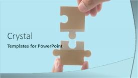  Presentation with solutions business - Slide set with connecting-jigsaw-puzzle-business-solutions background and a sky blue colored foreground