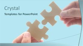  Presentation with solutions business - PPT layouts featuring connecting-jigsaw-puzzle-business-solutions background and a sky blue colored foreground