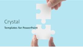  Presentation with solutions business - PPT layouts with connecting-jigsaw-puzzle-business-solutions background and a cool aqua colored foreground