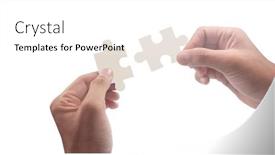  Presentation with solutions business - PPT theme having connecting-jigsaw-puzzle-business-solutions background and a white colored foreground