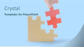 Presentation with solutions business - Presentation theme having connecting-jigsaw-puzzle-business-solutions background and a sky blue colored foreground
