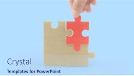  Presentation with solutions business - Presentation consisting of connecting-jigsaw-puzzle-business-solutions background and a sky blue colored foreground