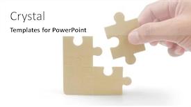 Presentation with solutions business - Slides with connecting-jigsaw-puzzle-business-solutions background and a white colored foreground