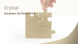  Presentation with solutions business - Slide deck with connecting-jigsaw-puzzle-business-solutions background and a lemonade colored foreground