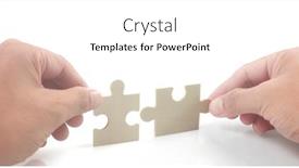  Presentation with solutions business - Presentation theme enhanced with connecting-jigsaw-puzzle-business-solutions and a  colored foreground