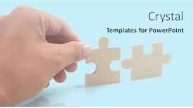  Presentation with solutions business - Slides having connecting-jigsaw-puzzle-business-solutions and a  colored foreground