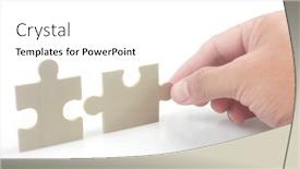  Presentation with solutions business - Slide set with connecting-jigsaw-puzzle-business-solutions and a  colored foreground