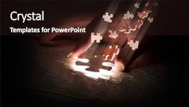  Presentation with connecting - Cool new PPT layouts with connecting missing jigsaw glowing puzzle backdrop and a wine colored foreground