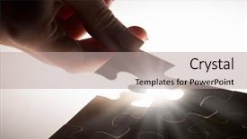  Presentation with puzzle piece steps - Presentation design enhanced with connecting missing jigsaw glowing puzzle background and a mint green colored foreground