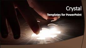  Presentation with falling jigsaw piecs - PPT layouts featuring connecting missing jigsaw glowing puzzle background and a black colored foreground