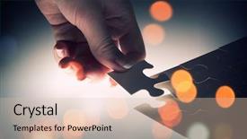  Presentation with connecting - Presentation theme enhanced with connecting missing jigsaw glowing puzzle background and a lemonade colored foreground