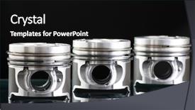  Presentation with mechanical - PPT theme enhanced with connecting rod mechanical - pistons and accessories isolated background and a black colored foreground