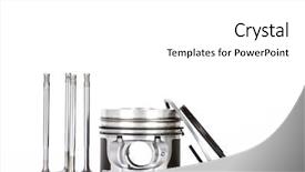  Presentation with connecting - Theme with connecting rod mechanical - pistons isolated on white background and a white colored foreground