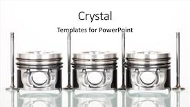  Presentation with mechanical crank v4 engine pistons - Presentation featuring connecting rod mechanical - pistons isolated on white background and a white colored foreground