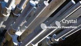  Presentation with suspension bridge - Audience pleasing presentation theme consisting of wire rod - set of screws and cables backdrop and a gray colored foreground