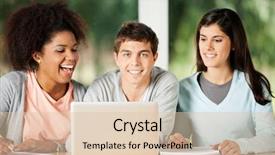  Presentation with friends - PPT layouts featuring connecting students - portrait of happy male student background and a lemonade colored foreground