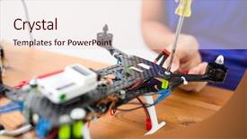  Presentation with connecting - Beautiful presentation theme featuring connecting the component on drone backdrop and a sky blue colored foreground