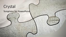  Presentation with connecting people - PPT theme with connecting the jigsaw puzzle background and a light gray colored foreground
