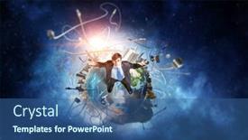  Presentation with connecting - Audience pleasing PPT layouts consisting of connecting-the-whole-world-mixed backdrop and a ocean colored foreground