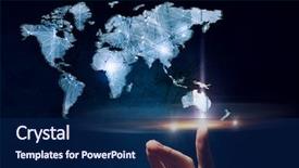  Presentation with connecting - Presentation theme featuring connecting the whole world background and a navy blue colored foreground