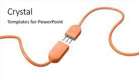  Presentation with cables - PPT theme with electricity magnetism - connecting two cables background and a white colored foreground