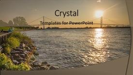  Presentation with connecting - Colorful PPT theme enhanced with connecting windsor ontario to detroit backdrop and a coral colored foreground