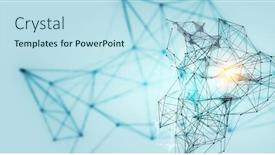  Presentation with connection - Cool new presentation theme with connection-and-communication-concept-3d backdrop and a sky blue colored foreground