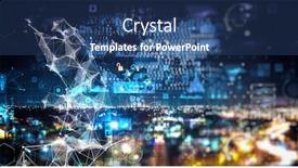  Presentation with connection - Beautiful PPT theme featuring connection-and-communication-concept-3d backdrop and a ocean colored foreground