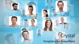  Presentation with animation - Colorful presentation theme enhanced with connection between people against blue backdrop and a light blue colored foreground