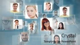  Presentation with dark blue - Cool new presentation theme with connection between people against dark backdrop and a light blue colored foreground