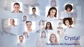  Presentation with animation - Cool new slide set with connection between people against grey backdrop and a lemonade colored foreground