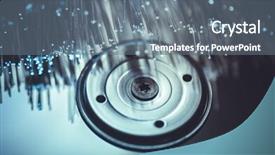  Presentation with hard disk - Presentation design with connection mechanism inside hard disk with fiber optic lights background and a gray colored foreground
