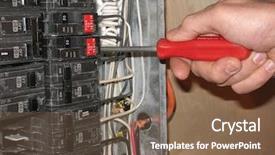  Presentation with electrical - Presentation consisting of connection on an electrical panel background and a  colored foreground