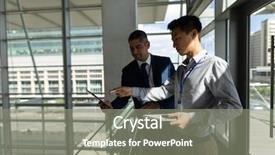  Presentation with front office - Slide deck having connection skill - front view of businessman interacting background and a gray colored foreground